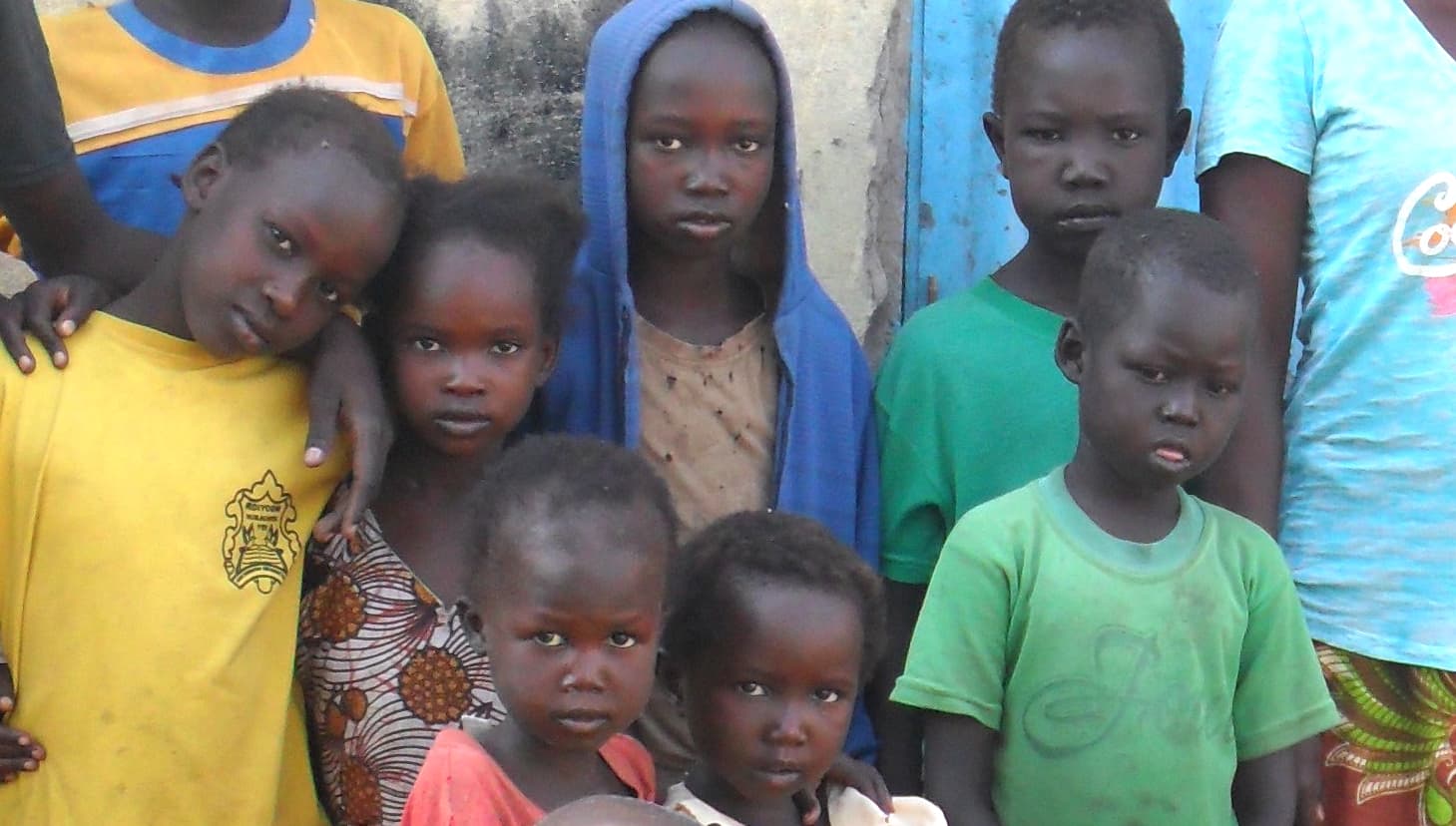 Refugee children at a settlement in Uganda